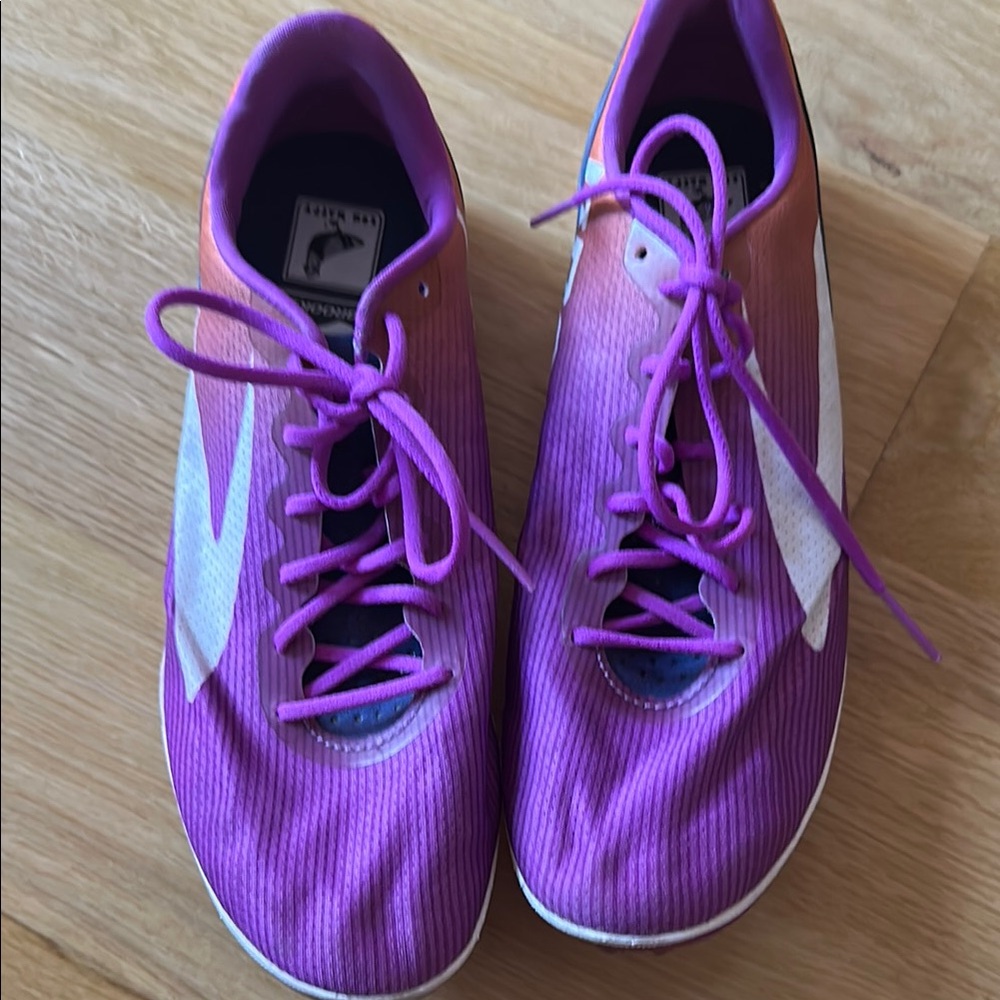Brooks Purple and Orange Athletic Shoes with Textured Upper